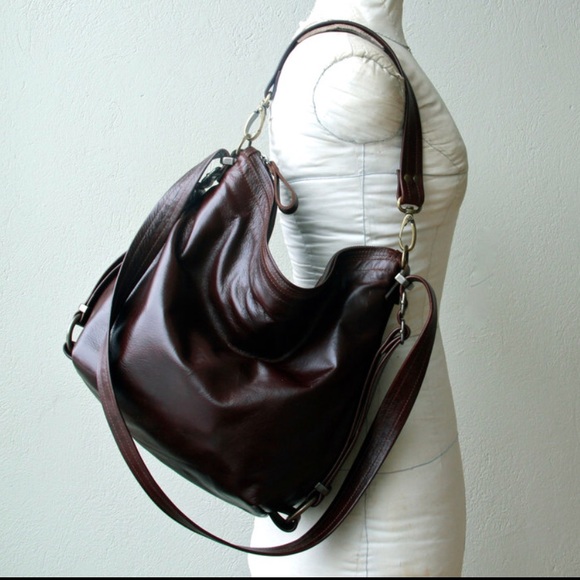 rough and tumble bags Handbags - Handmade leather hobo adjustable